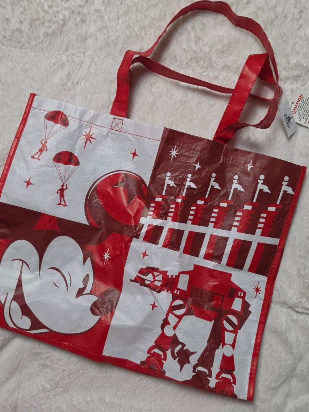 Disney Parks Hollywood Studios Reusable Shopping Bag Tote Mickey Star Wars Red